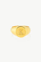 Reve Jewel Monogram Gold Ring - 18k Gold Plated or Vermeil, Ring with initial