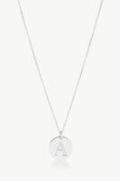Reve Jewel Monogram Silver Necklace - 925 Sterling Silver Chain, Silver Pendant, Monogram with initial