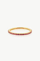 Reve Jewel Red Zircon Ring - Chain, Gold, Red, Stone