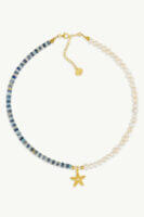 Reve Jewel Asteria Necklace - Starfish, Shell, Gold, Blue, White, Pearl