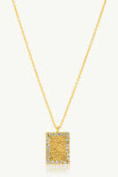 Reve Jewel Gabriella White Necklace - Gold, Square, White, Chain, Stone