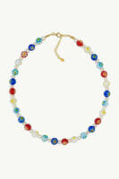 Reve Jewel Daphne Necklace - Stone, Pearl, Colorful, White, Red, Blue, Gold