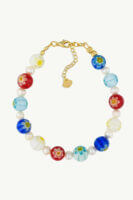 Reve Jewel Daphne Bracelet - Stone, Pearl, Colorful, White, Red, Blue, Gold