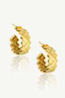 Reve Jewel Scarlett Gold Hoops - 18K Gold Plated or Vermeil, Unique bold texture