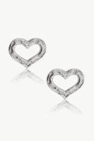 Reve Jewel Amor Silver Earrings - 925 Sterling Silver, heart-shaped