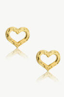 Reve Jewel Amor Gold Earrings - 18K Gold Plated or Vermeil, heart-shaped