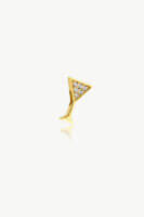 Reve Jewel Martini Glass Stud Earring - 18K Gold Vermeil, White Zircons Stones
