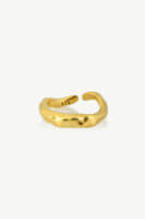 Reve Jewel Enya Ring - 925 Sterling Silver, Gold Plated or Vermeil, Adjustable size, Melted texture, Vintage style