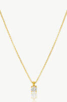 Reve Jewel White Zircon Necklace - Chain, Gold, Silver, White, Circle, Stone