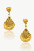 Reve Jewel Shellia Earrings - 18K Gold Plated Vermeil, Gold Shell, Ocean