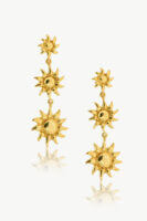 Reve Jewel Helios Gold Earrings - 18K Gold Plated Vermeil, Sun Pendant