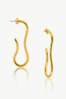 Reve Jewel Maia Gold Hoops - 18K Gold Plated or Vermeil, Eye-catching twisted shape