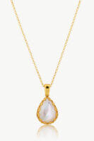 Reve Jewel Adele Necklace - Gold, White, Circle, Pearl, Chain