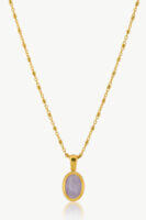 Reve Jewel Baby Isabella Purple Necklace - Gold, Purple, Cercle, Chain, Stone