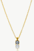 Reve Jewel Aqua Zircon Necklace - Gold, Blue, Ocean, Circle, Stone