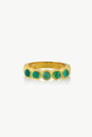Reve Jewel Gemma Green Ring - 925 Sterling Silver, Gold Plated or Vermeil, Green agate stones
