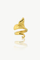 Reve Jewel Sedna Gold Ring - 18k Gold Plated or Vermeil, Adjustable size, Whale tail shape