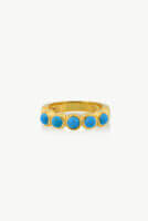 Reve Jewel Gemma Blue Ring - 925 Sterling Silver, Gold Plated or Vermeil, Turquoise stones