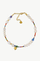 Reve Jewel Capri Anklet - Pearls, Colorful, Shell, Blue, Green, Red, Yellow, Pink, White
