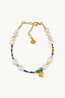 Reve Jewel Capri Bracelet - Pearls, Colorful, Shell, Blue, Green, Red, Yellow, Pink, White