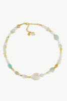 Reve Jewel Azurine Necklace - Colorful Blue Yellow White Green Gold Pearl