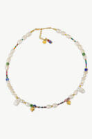 Reve Jewel Capri Necklace - Pearls, Colorful, Shell, Blue, Green, Red, Yellow, Pink, White